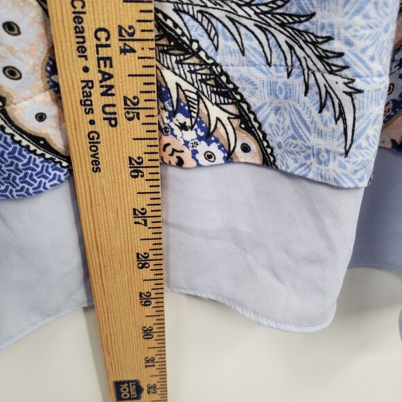 Chico's Floral Print Long Sleeve V Neck Tunic Top Women Size 2 US Large Paisley - Picture 8 of 11